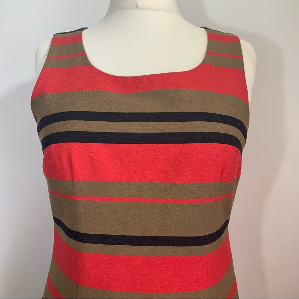Next Shift Dress Stripe Cotton Mix Sleeveless Knee-Length Round Neck Lined UK 14 - Picture 5 of 14